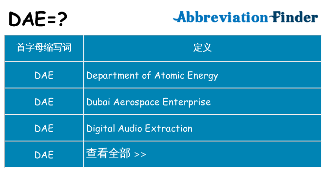 dae 代表什么