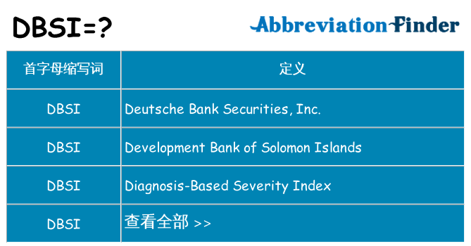 dbsi 代表什么