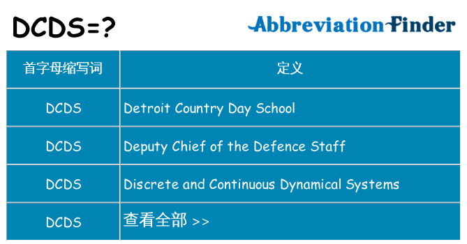 dcds 代表什么