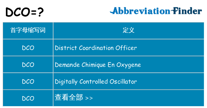dco 代表什么