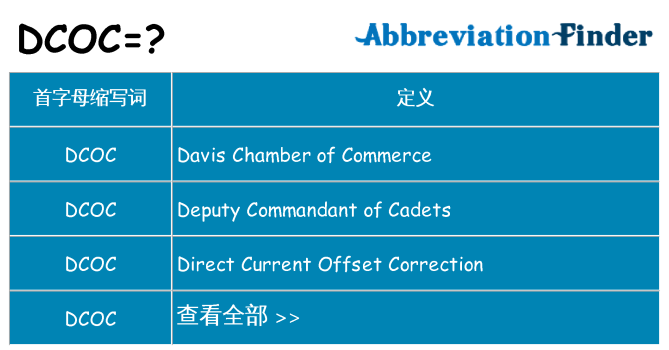 dcoc 代表什么
