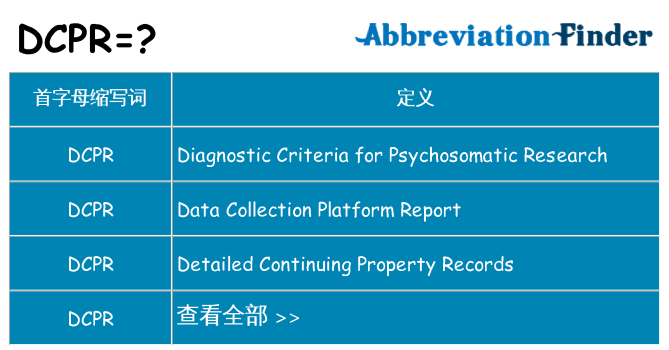 dcpr 代表什么