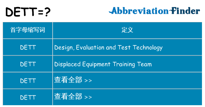 dett 代表什么