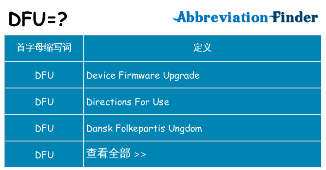 dfu 代表什么