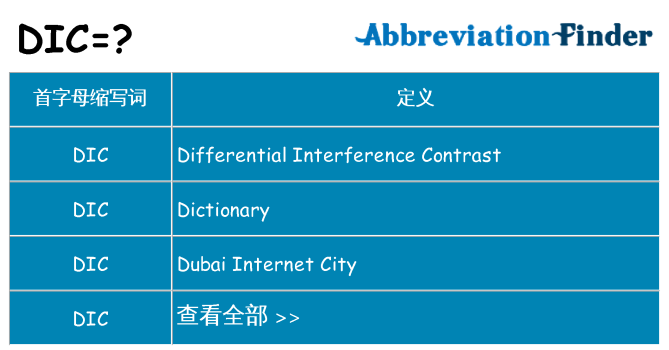dic 代表什么