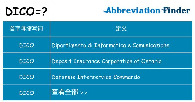 dico 代表什么