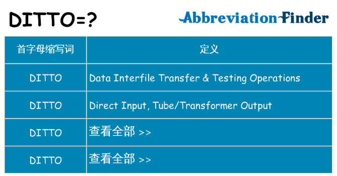 ditto 代表什么