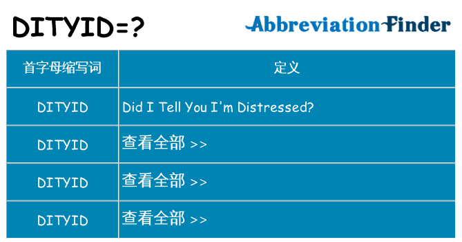 dityid 代表什么