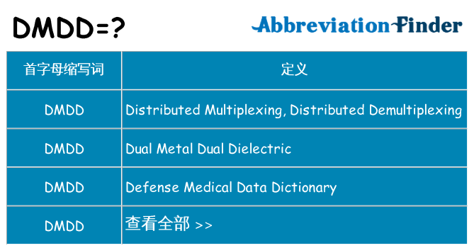 dmdd 代表什么