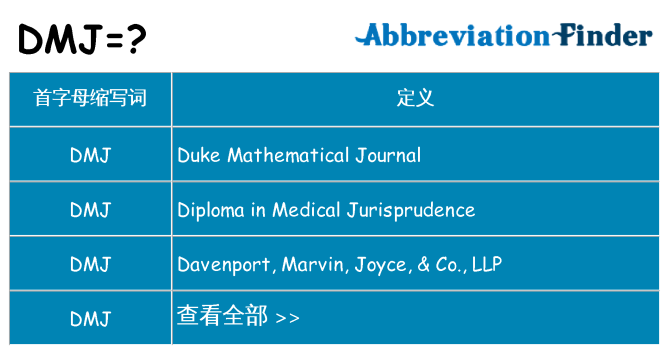 dmj 代表什么