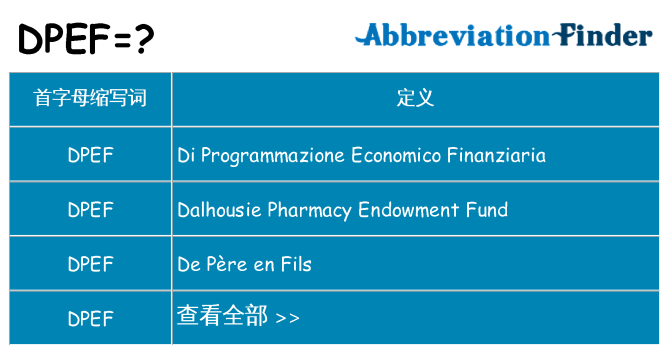 dpef 代表什么