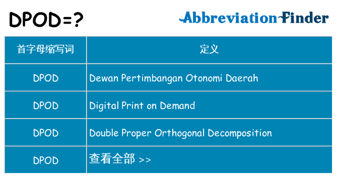 dpod 代表什么