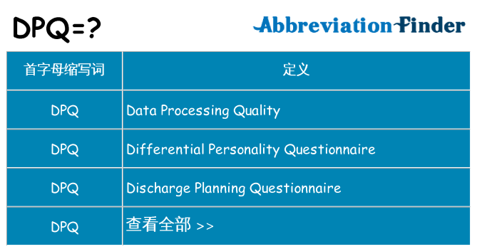 dpq 代表什么