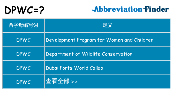 dpwc 代表什么