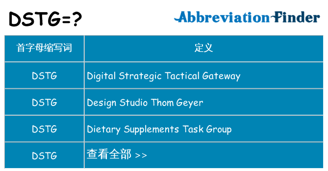 dstg 代表什么