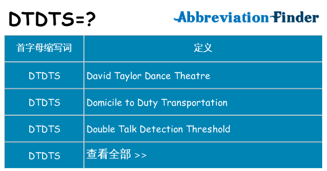 dtdts 代表什么