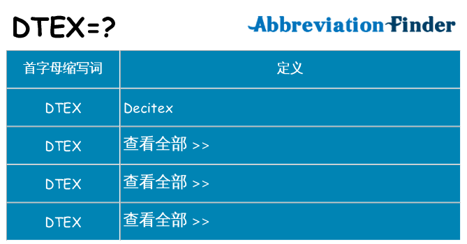 dtex 代表什么