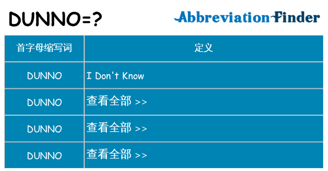 dunno 代表什么
