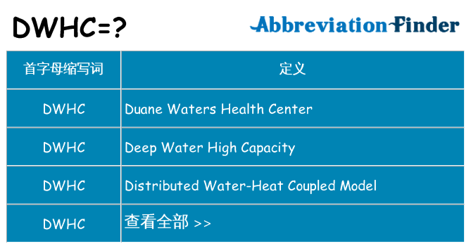 dwhc 代表什么