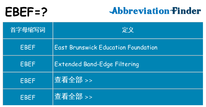 ebef 代表什么