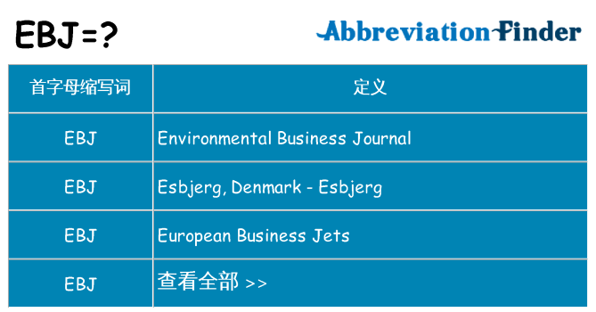 ebj 代表什么