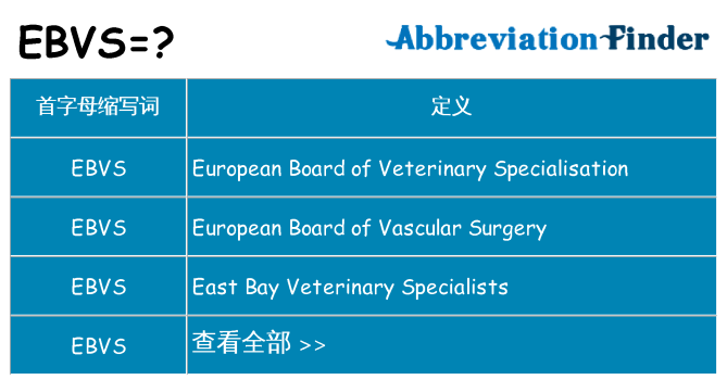 ebvs 代表什么