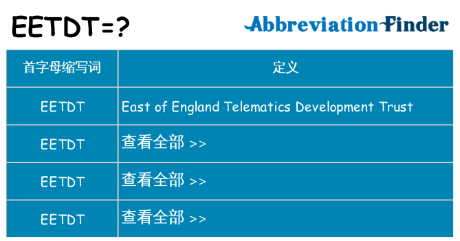 eetdt 代表什么