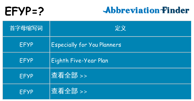 efyp 代表什么