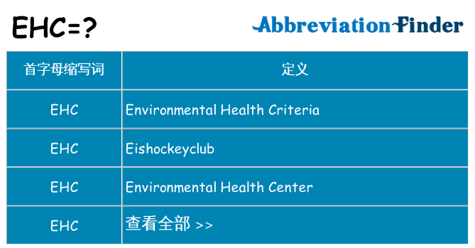 ehc 代表什么