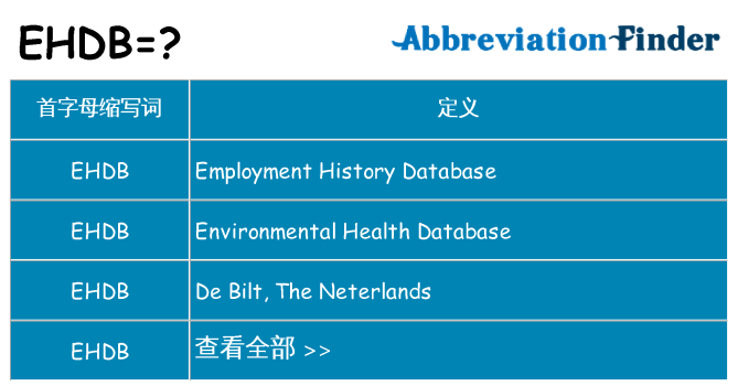 ehdb 代表什么