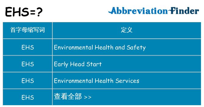 ehs 代表什么