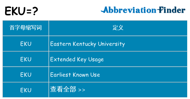 eku 代表什么