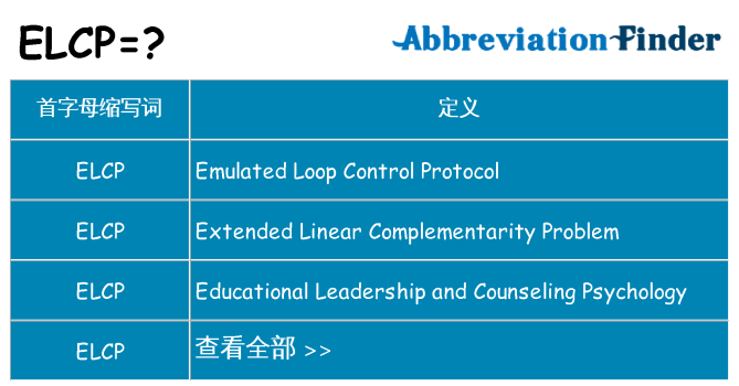 elcp 代表什么