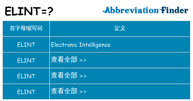 elint 代表什么