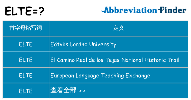 elte 代表什么