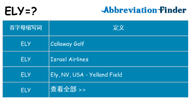 ely 代表什么