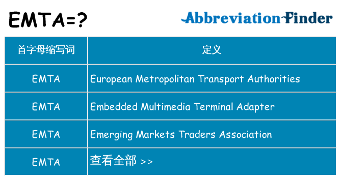 emta 代表什么