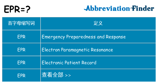 epr 代表什么