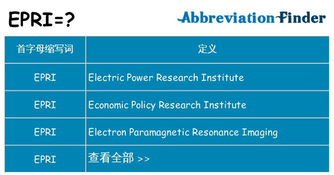 epri 代表什么