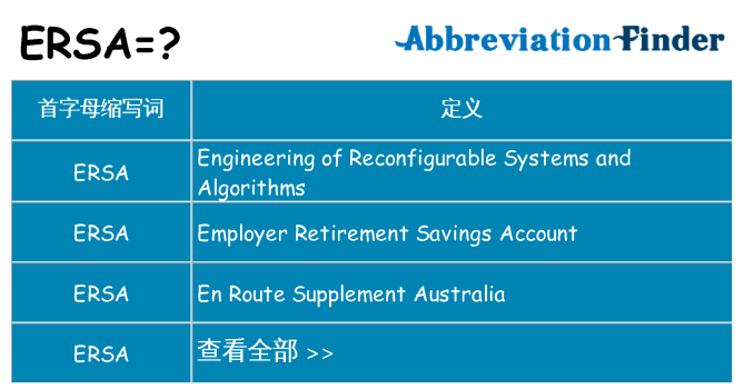 ersa 代表什么