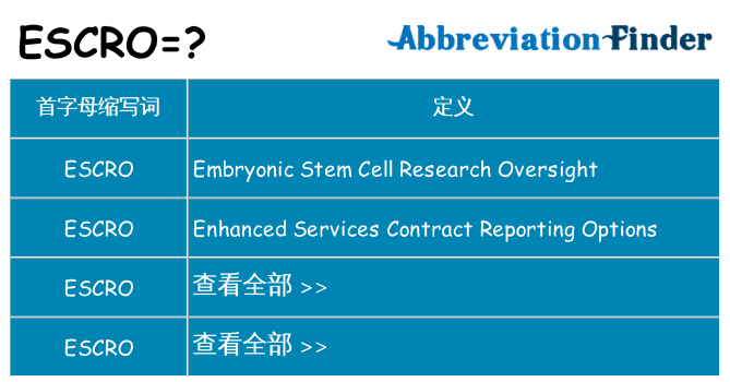 escro 代表什么