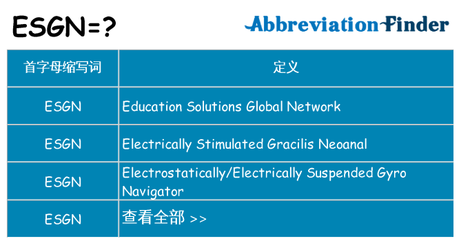 esgn 代表什么