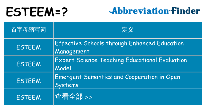 esteem 代表什么