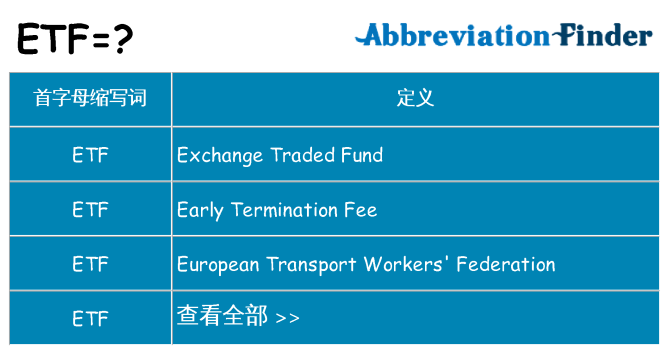 etf 代表什么