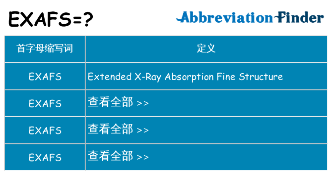 exafs 代表什么