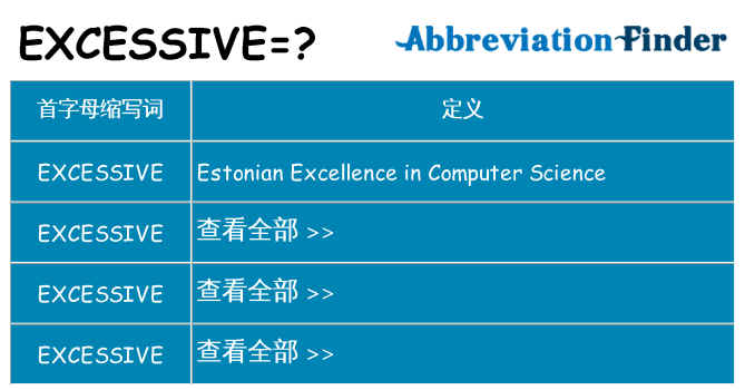 excessive 代表什么