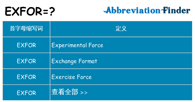 exfor 代表什么
