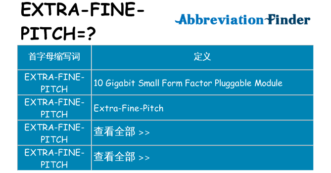extra-fine-pitch 代表什么