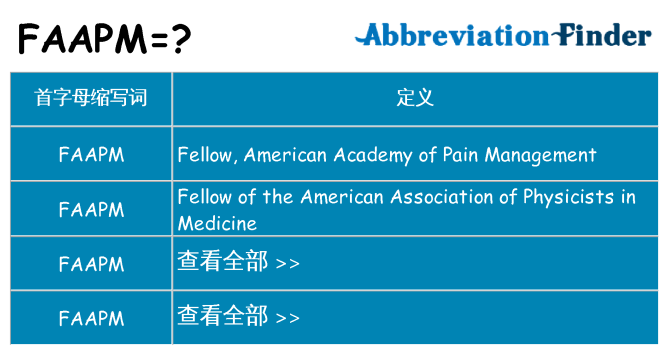 faapm 代表什么