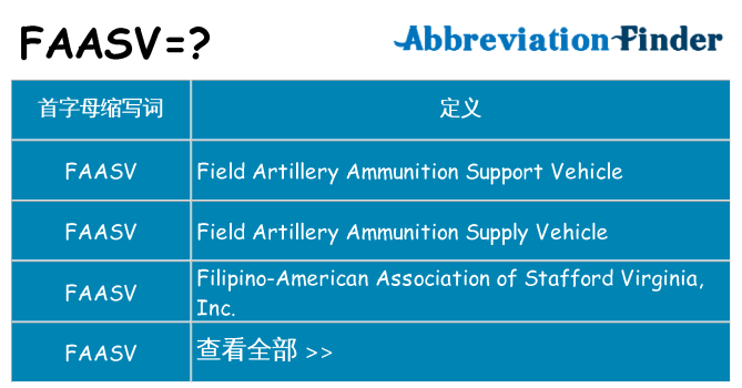 faasv 代表什么